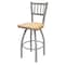 Holland Bar Stool Co 30" Swivel Bar Stool, Nickel Finish, Nat Oak Seat 81030ANNatOak - alternate 1
